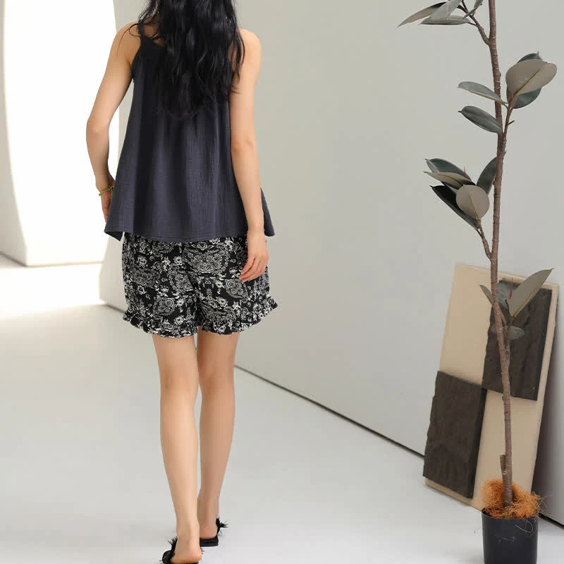Schlafanzug-Set mit Camisole und Shorts im Vintage-Stil