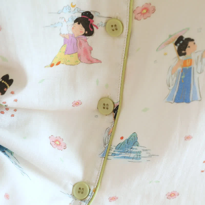 Vintage-Baumwollpyjama im orientalischen Prinzessinnen-Stil (3-teilig)