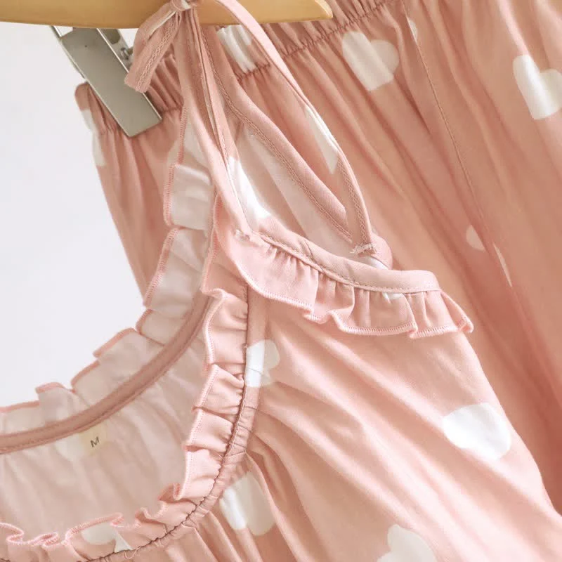 Baumwoll-Doppelgaze-Herz-Cami-Pyjama