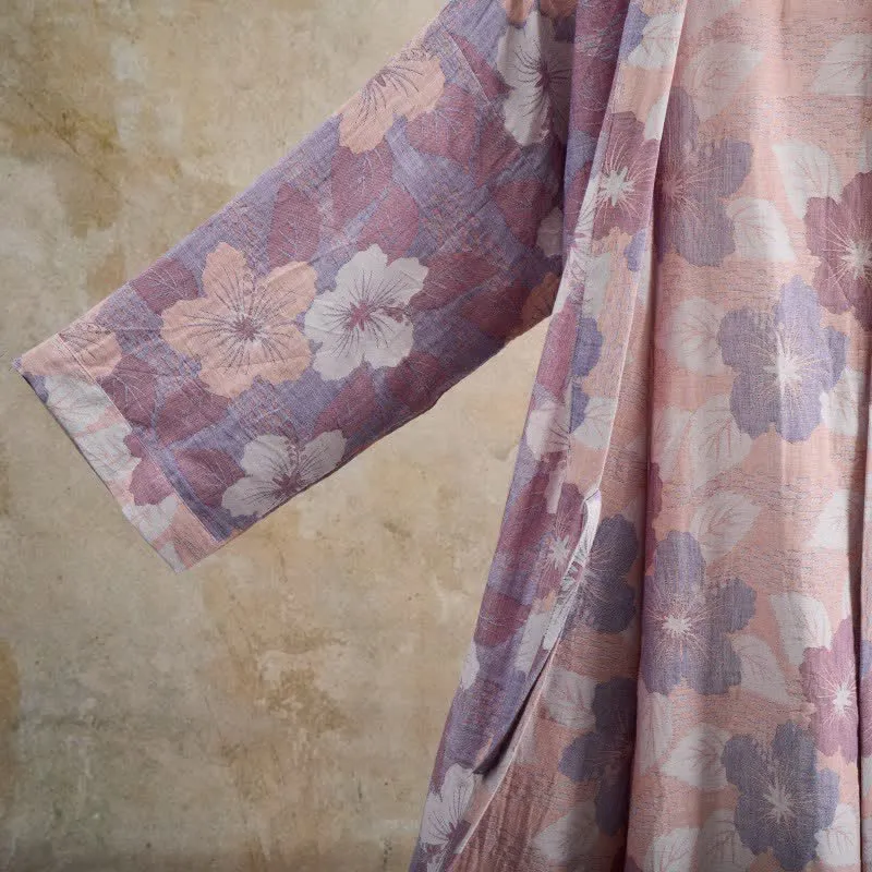 Kimono-Bademantel aus Baumwollgaze mit Kirschblütenmuster