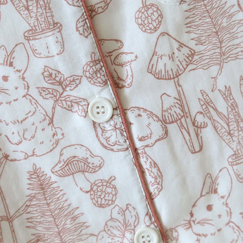 Refresh Bunny Forest Baumwollgaze-Pyjama