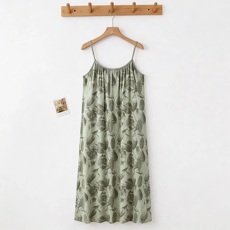 Künstlerisches grünes Blatt-Camisole-Nachthemd