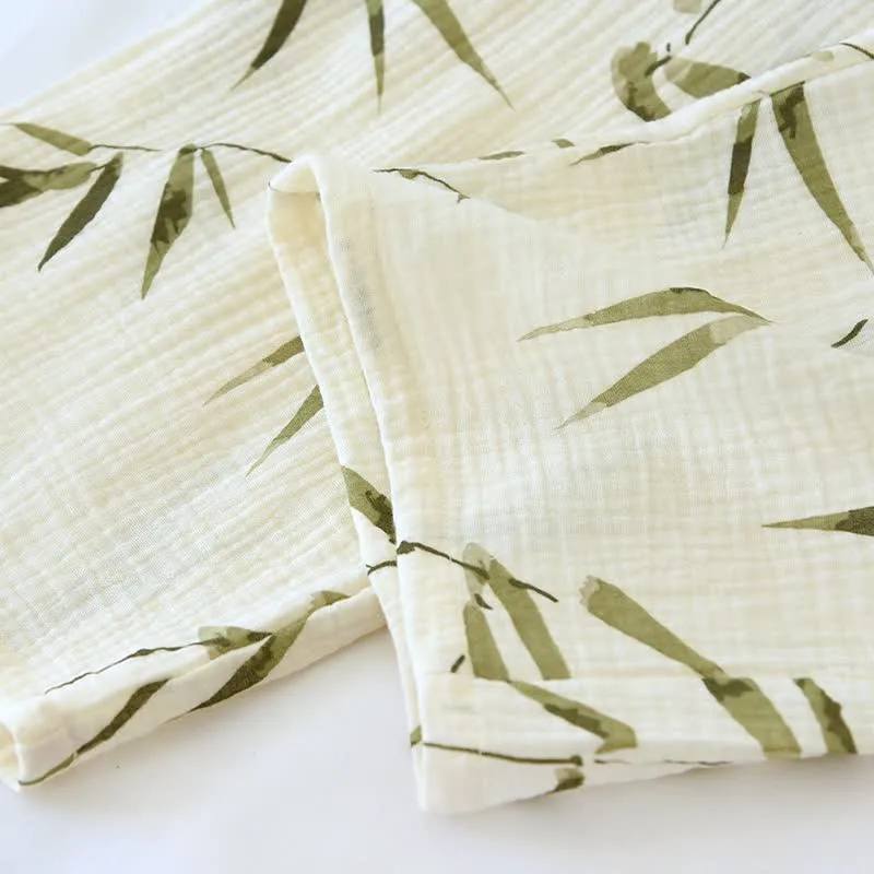 Pyjama-Set aus Baumwolle mit botanischem Bambusdruck