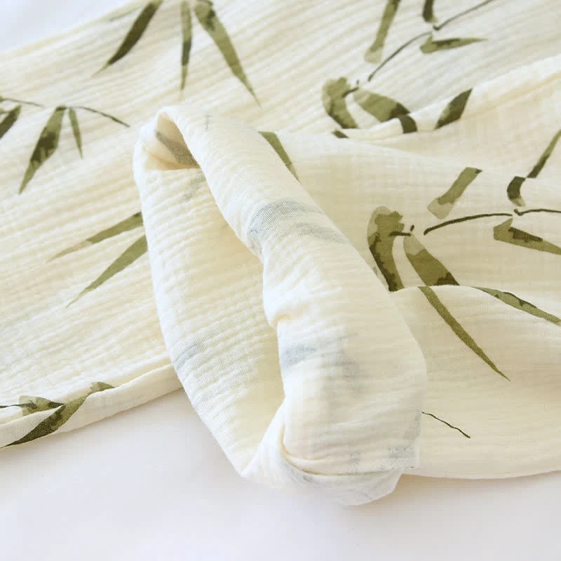 Pyjama-Set aus Baumwolle mit botanischem Bambusdruck