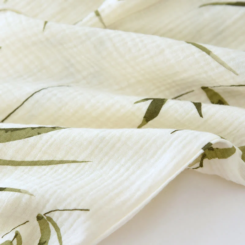Pyjama-Set aus Baumwolle mit botanischem Bambusdruck