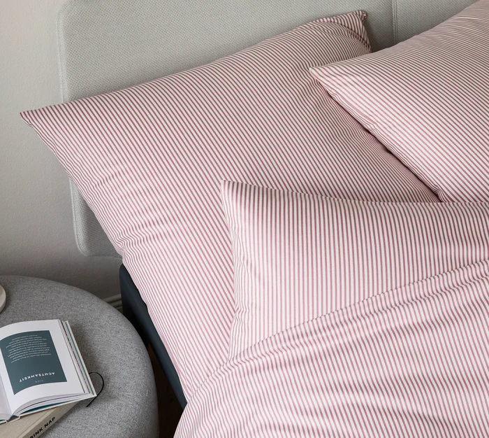 Elegante Bettwäsche Jersey Sister Stripe rosa