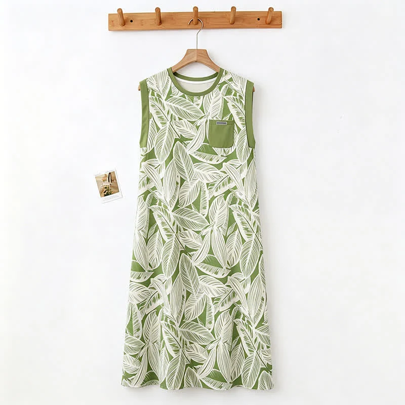 Ärmelloses Loungekleid aus botanischer Baumwolle