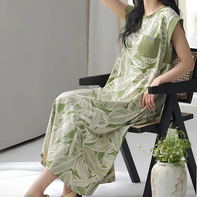 Ärmelloses Loungekleid aus botanischer Baumwolle