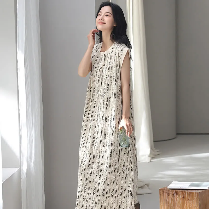 Ärmelloses Baumwoll-Nachthemd im Artistic Line-Stil