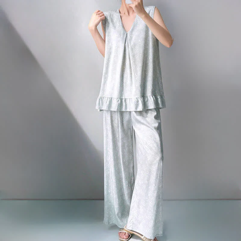 Pyjama mit dezentem Blumenmuster