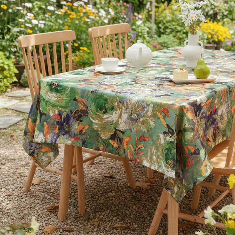 Impressionistische Ölgemälde-Jacquard-Tischdecke