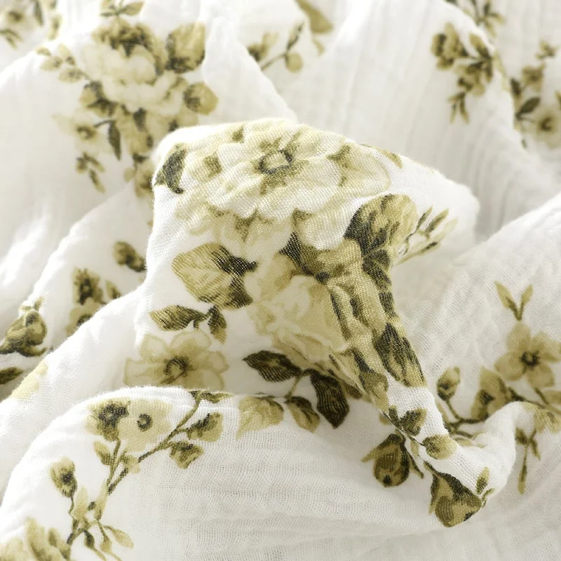 Vintage-Pyjama-Set aus Baumwollgaze mit Pfingstrosenmuster