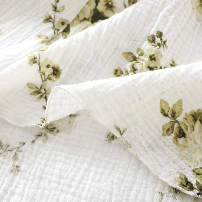 Vintage-Pyjama-Set aus Baumwollgaze mit Pfingstrosenmuster