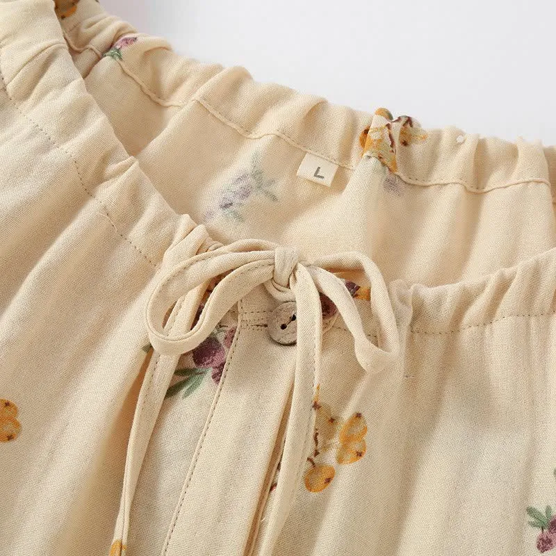 Pyjama-Set aus Baumwolle mit Loquat-Print (3-teilig)