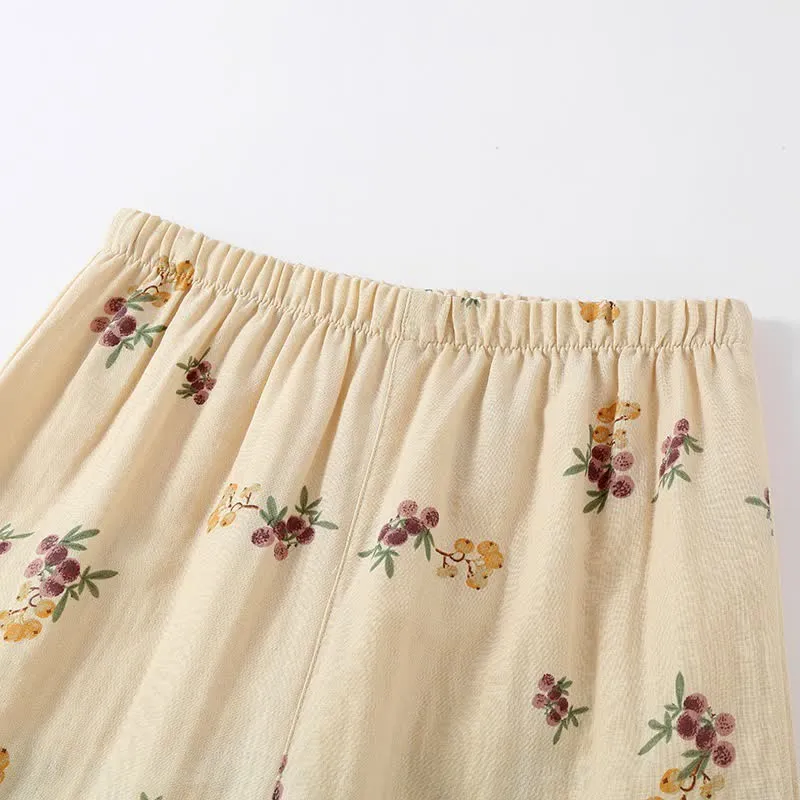 Pyjama-Set aus Baumwolle mit Loquat-Print (3-teilig)