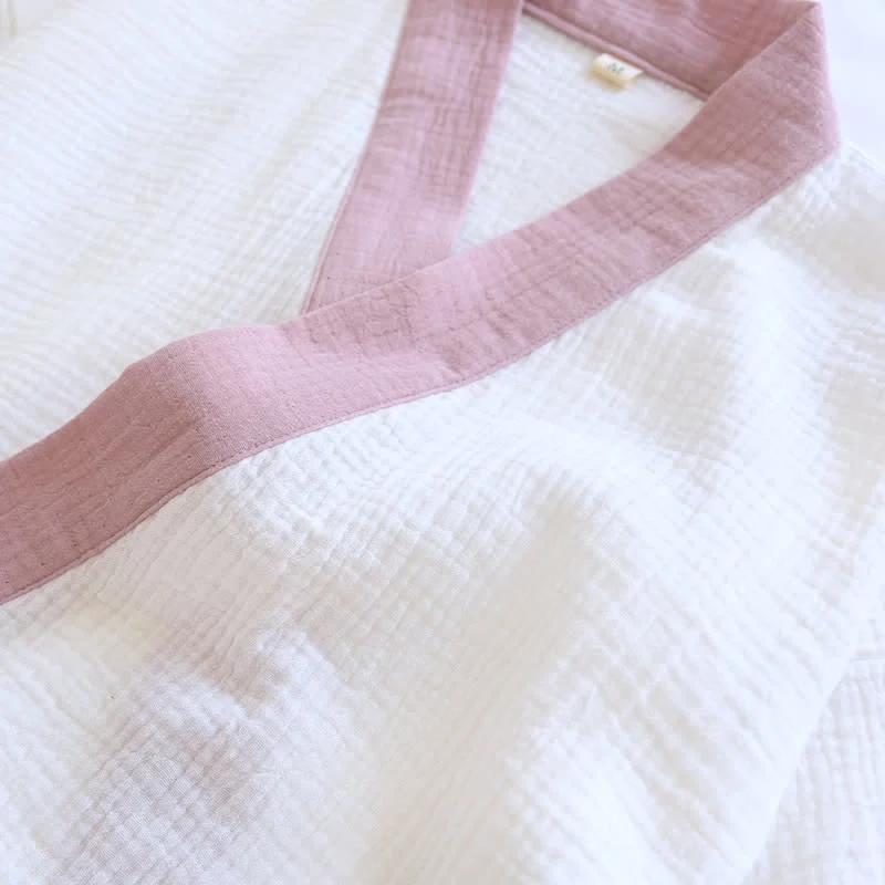 Japanischer Baumwollgaze-Pyjama-Set mit kurzen Ärmeln