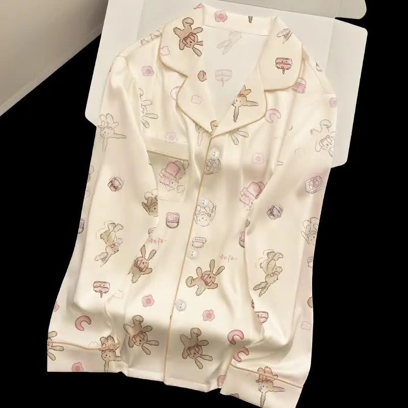 Niedliches Cartoon-Hasen-Pyjama-Set
