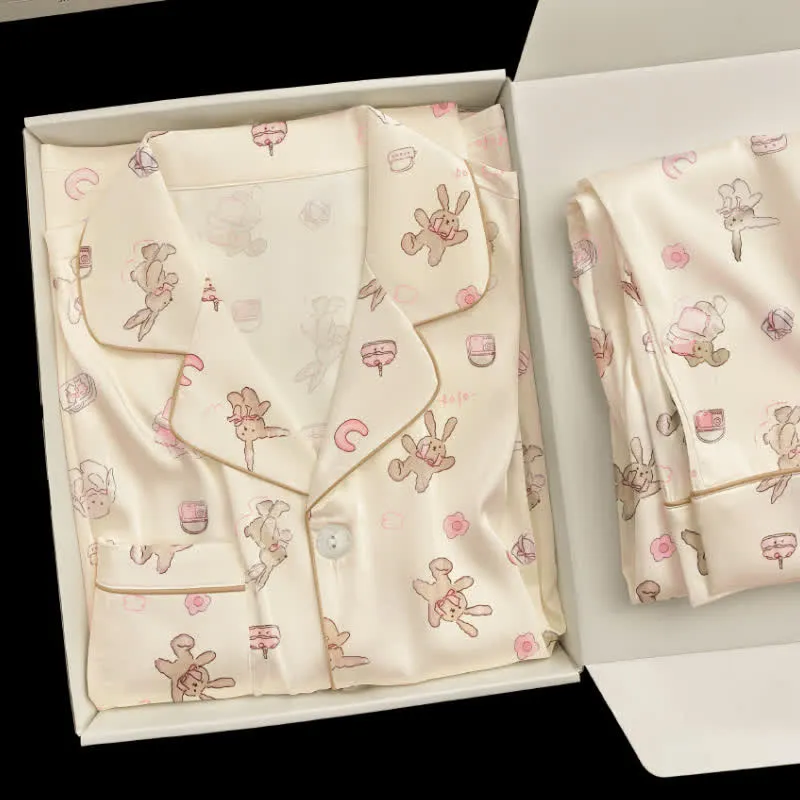 Niedliches Cartoon-Hasen-Pyjama-Set
