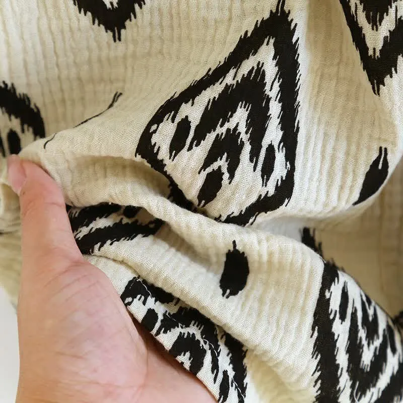 Boho-Pyjama-Set aus Baumwollgaze mit flatternden Ärmeln
