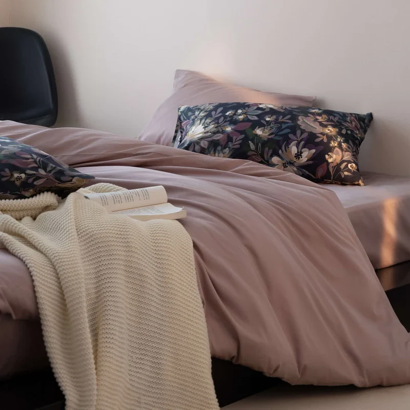 Bettwäsche-Set aus Baumwolle in Unifarben