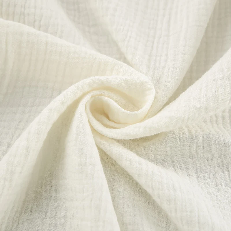 Beige Kimono-Bademantel aus reiner Baumwolle