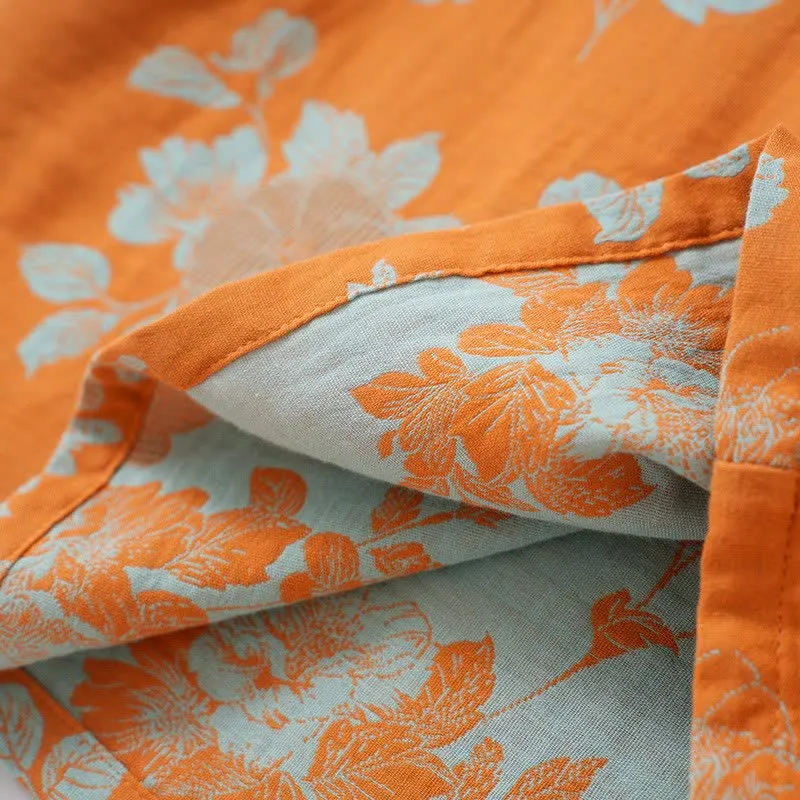 Vintage-Pyjama aus Baumwolle mit asiatischem Blumenmuster