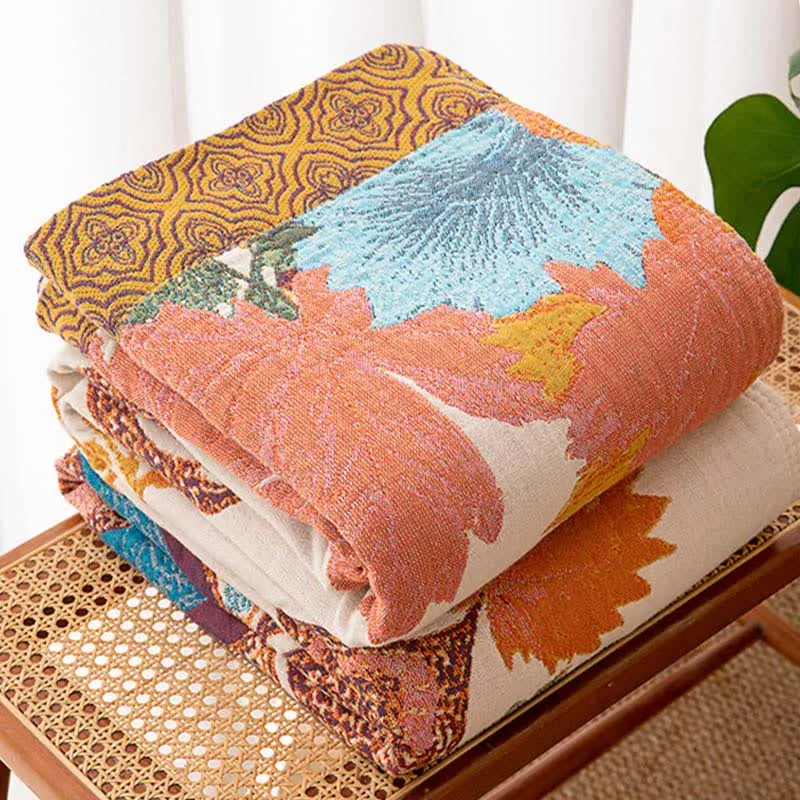 Retro-Stil-Steppdecke aus Baumwolle mit Blumenmuster