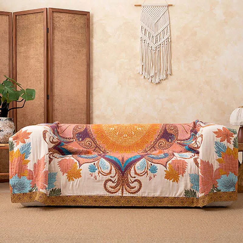 Retro-Stil-Steppdecke aus Baumwolle mit Blumenmuster
