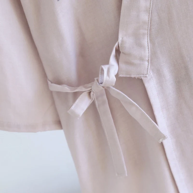 Kimono-Set aus Baumwollgaze mit Hirschmotiv