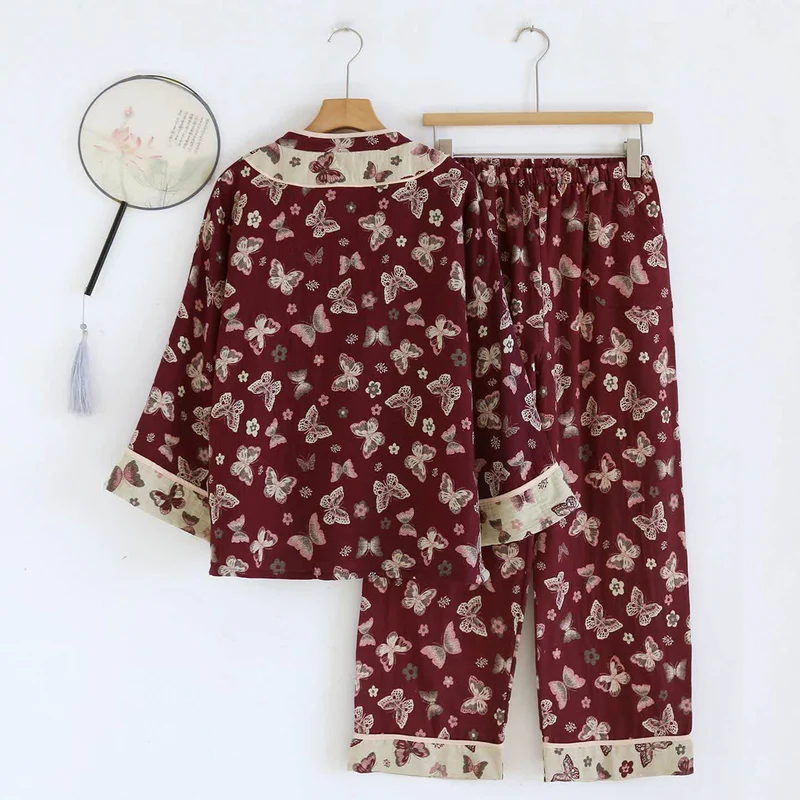 Pyjama-Set aus Baumwolle im orientalischen Schmetterlingsstil