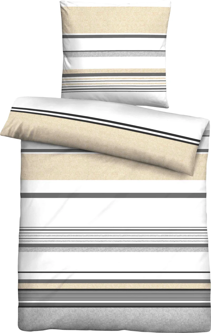 Castell Bettwäsche Satin Streifenmix gelb