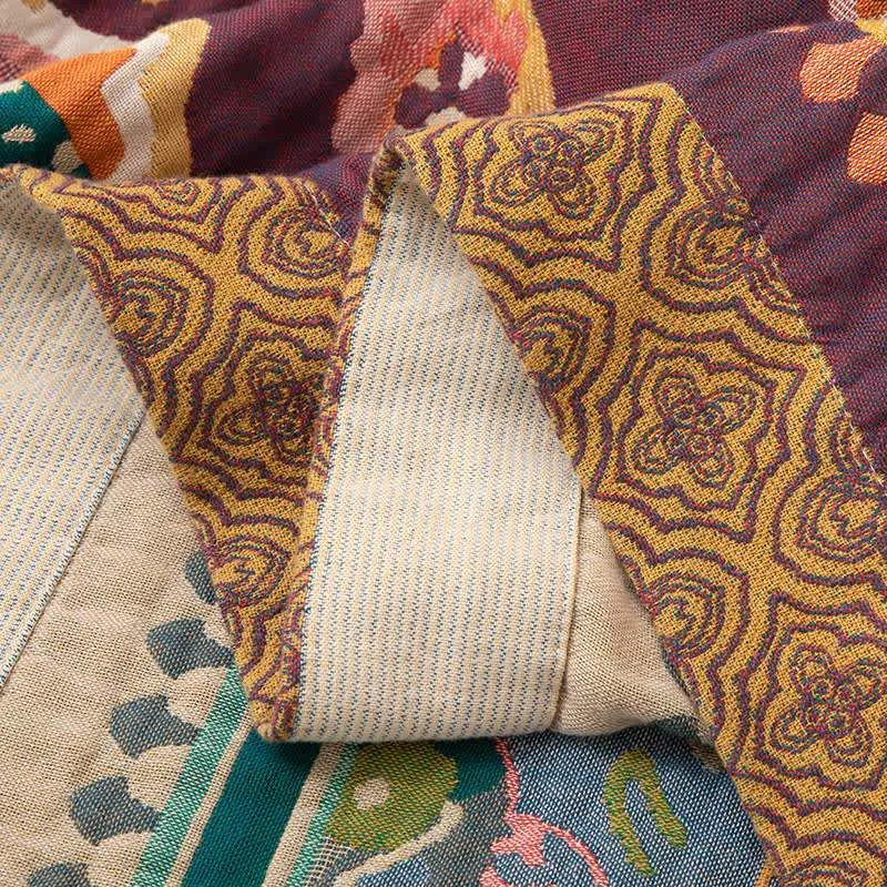 Baumwoll-Steppdecke im Retro-Ethno-Stil