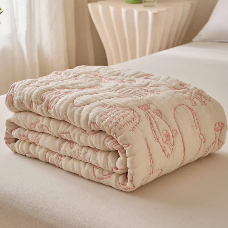 Quilt aus Baumwollgaze mit Meeresmotiven