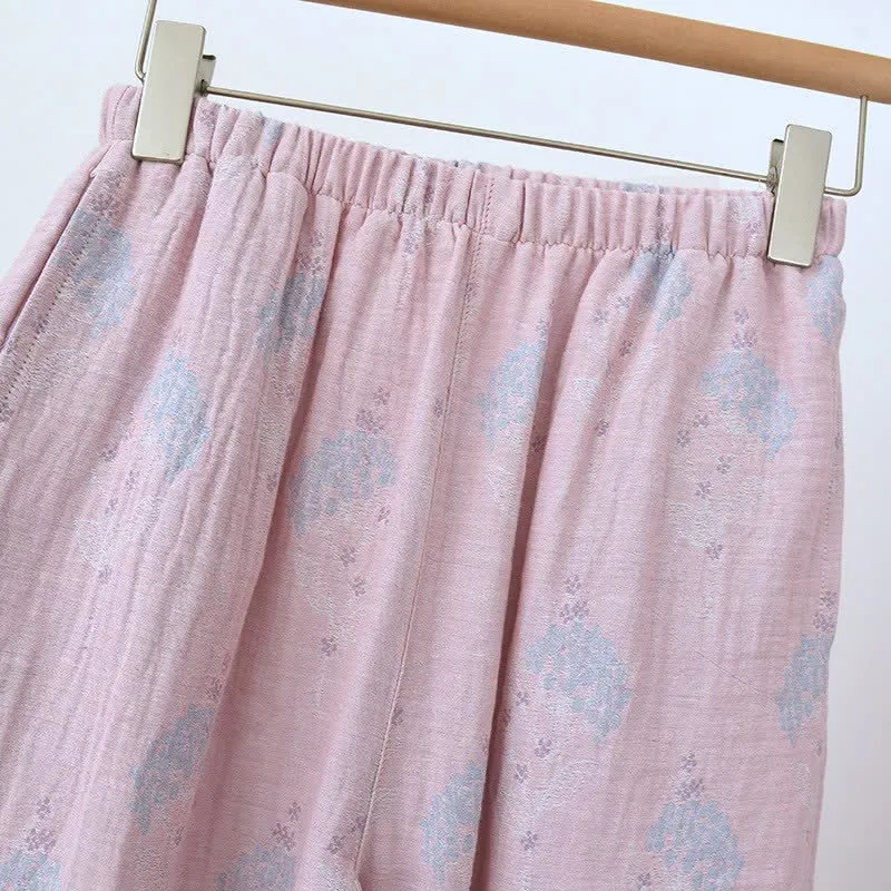 Pyjama-Set aus Baumwolle im Vintage-Stil mit dezentem Blumenmuster