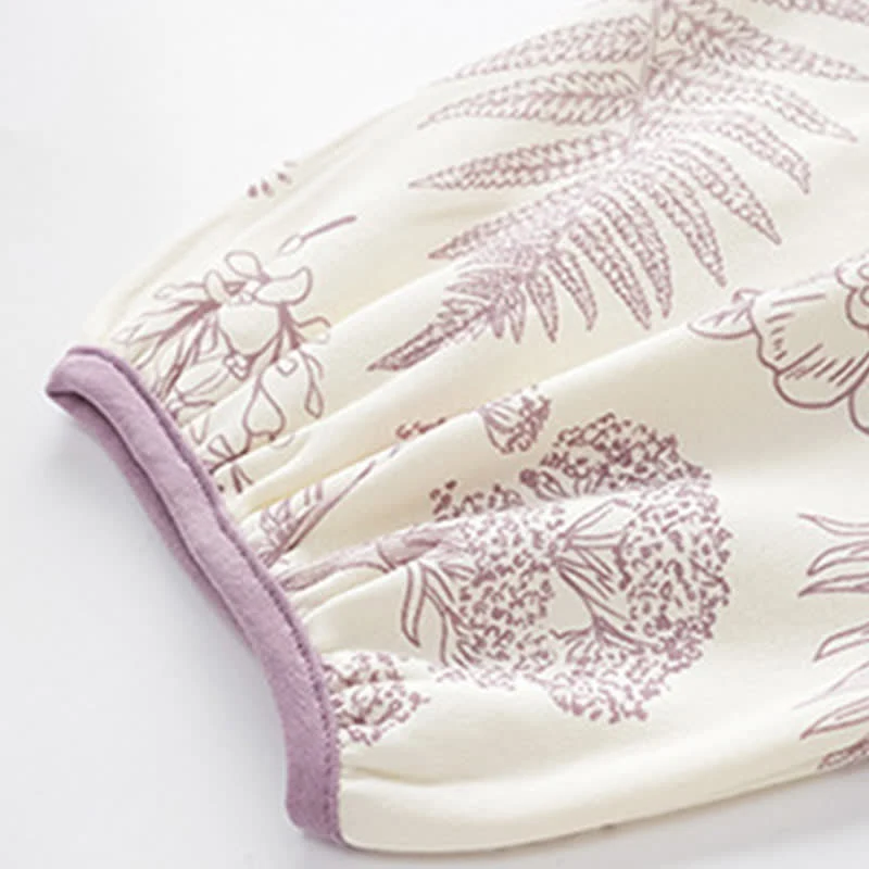 Botanisches, niedliches Kaninchen-Baumwoll-Loungewear-Set