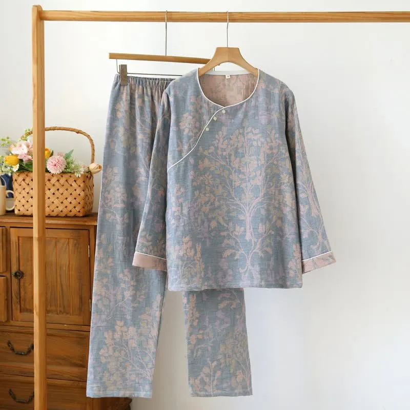 Pyjama-Set aus Baumwolle mit orientalischem Blumenmuster