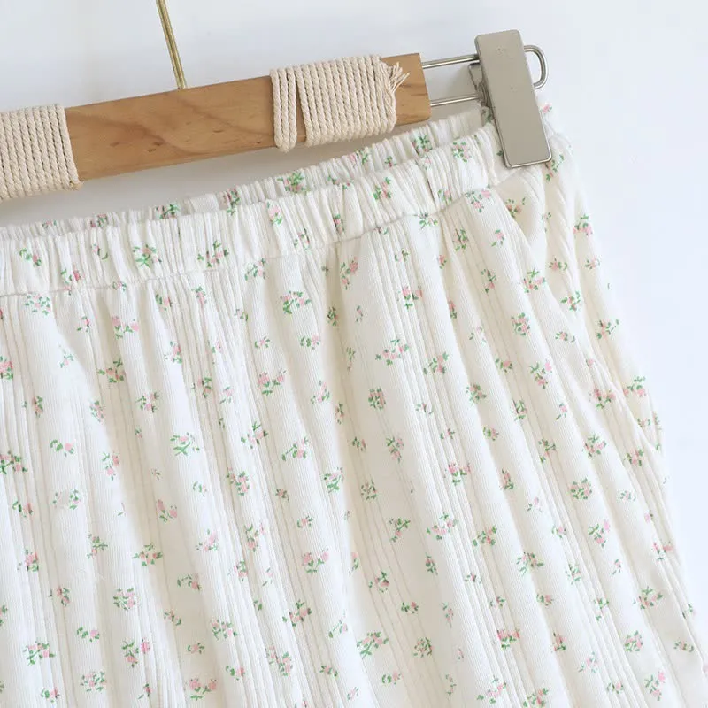 Pyjama-Set aus Baumwoll-Jacquard mit ländlichem Blumenmuster
