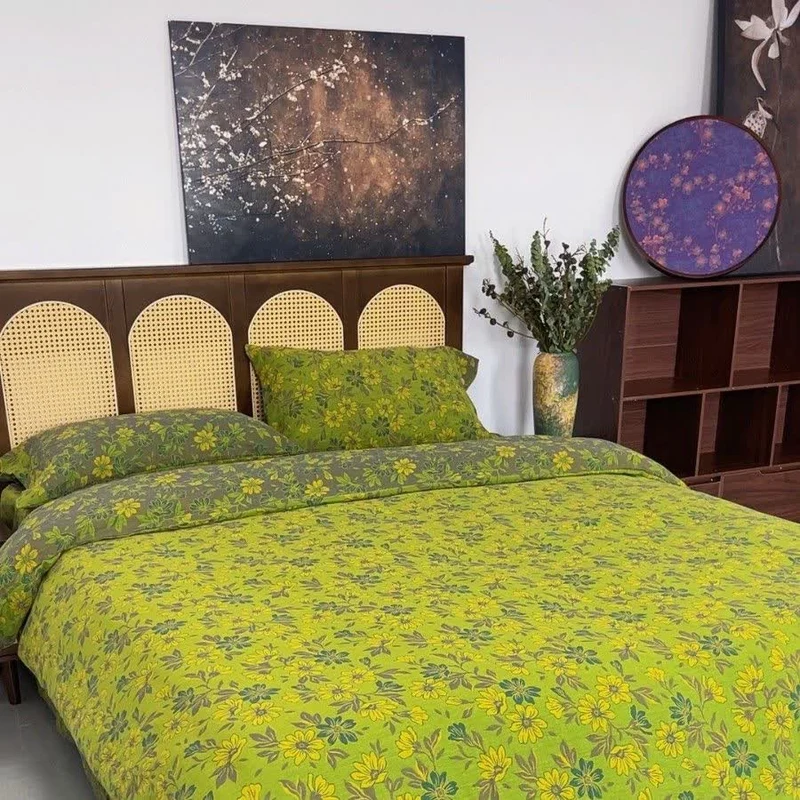 Bettwäsche-Set „Country Gardenia Floral“ aus Baumwollgaze (4-teilig)