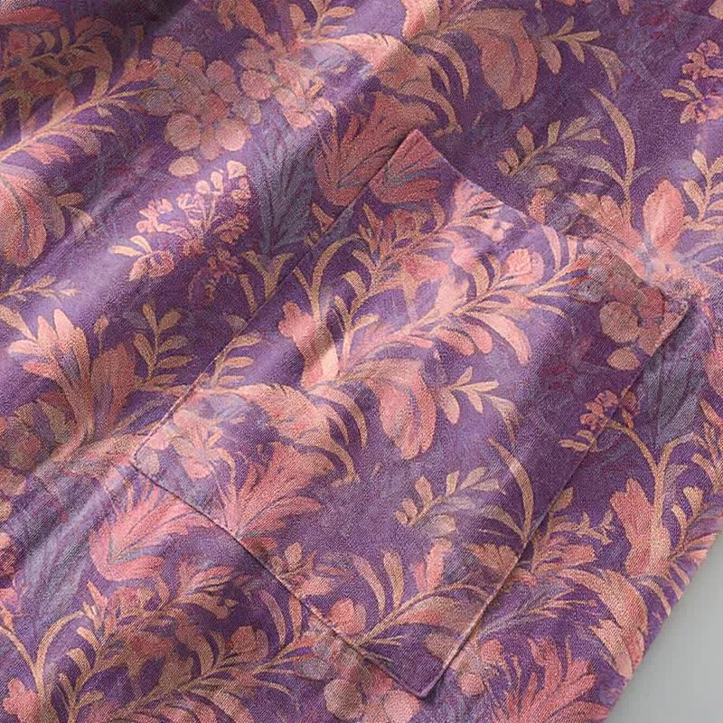 Botanischer Lavendel-Baumwoll-Doppelgaze-Bademantel