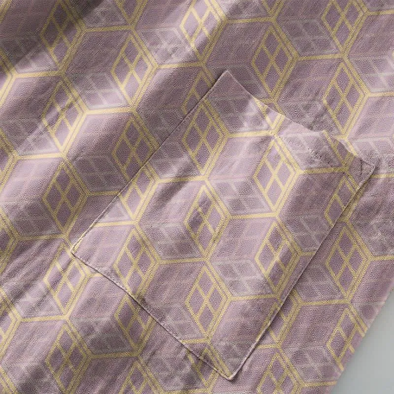 Geometrischer sechseckiger Baumwollbademantel aus doppellagigem Baumwollgewebe