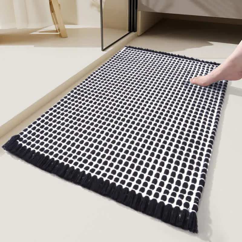 Gewebte Badematte mit Quasten