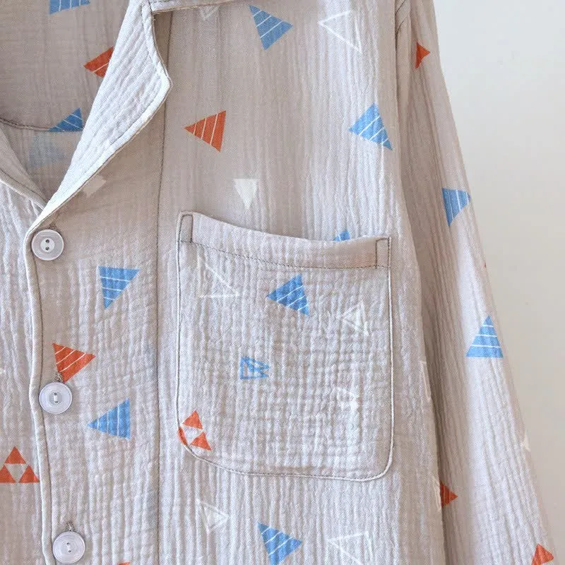 Unisex-Loungewear-Set aus Baumwolle mit geometrischem Dreieck