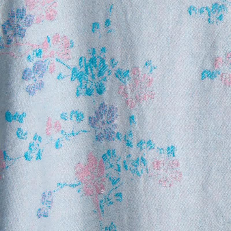 Anmutiger Kimono-Bademantel aus Baumwollgaze mit Pflaumenblütenmuster
