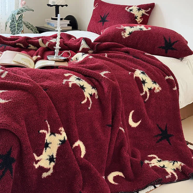 Festliche Strickdecke zum Jahr des Pferdes