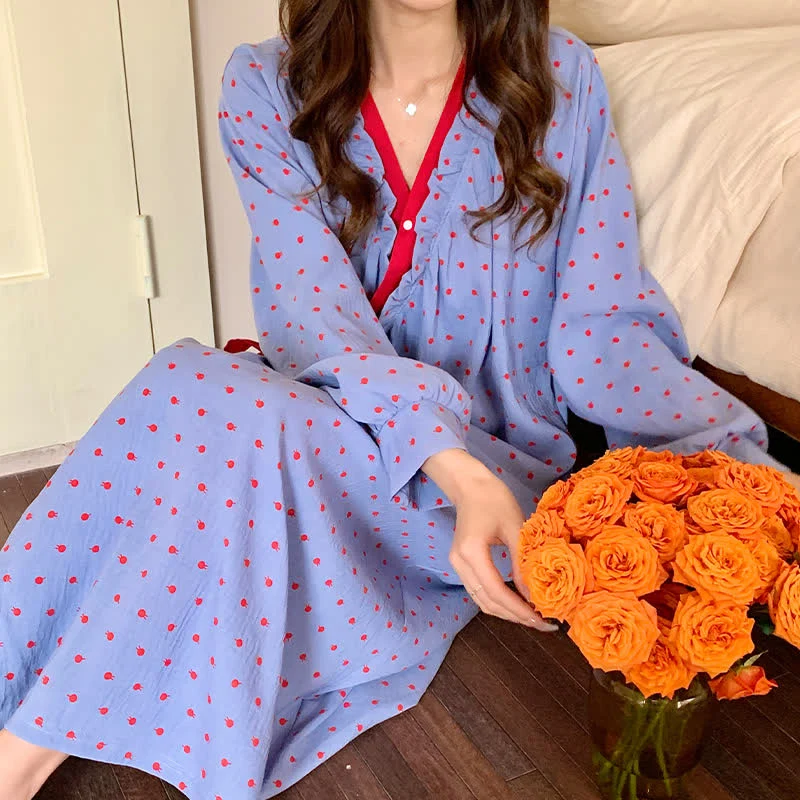 Nachthemd im Kimono-Stil mit Granatapfelmuster