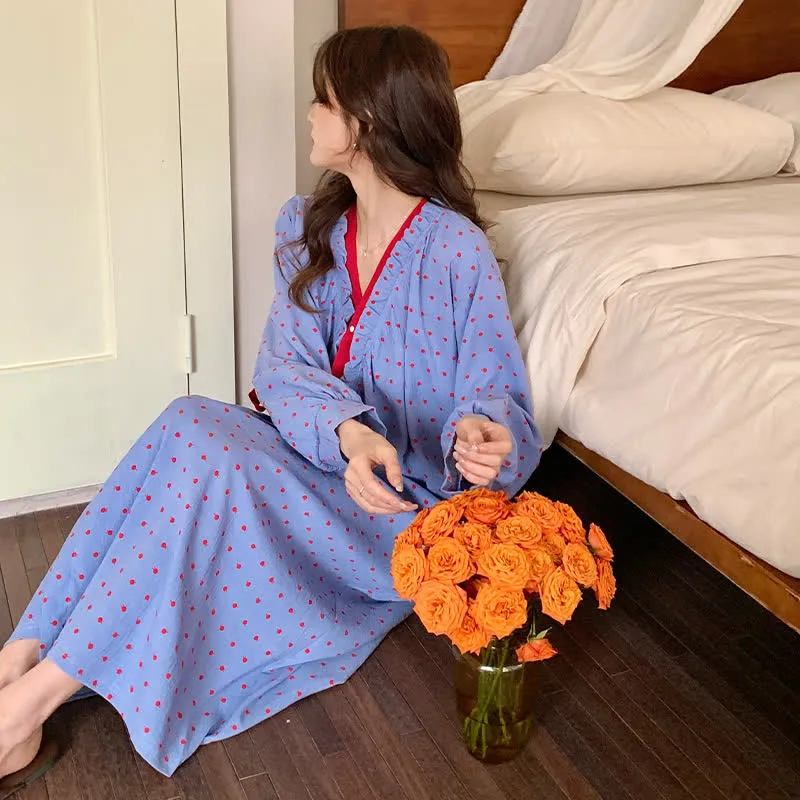 Nachthemd im Kimono-Stil mit Granatapfelmuster