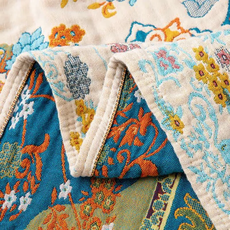 Sofadecke aus Baumwolle im Vintage-Stil mit Quasten