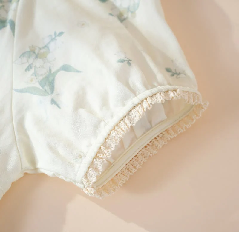Pyjama-Set aus Baumwollgaze mit Glockenblumenmuster