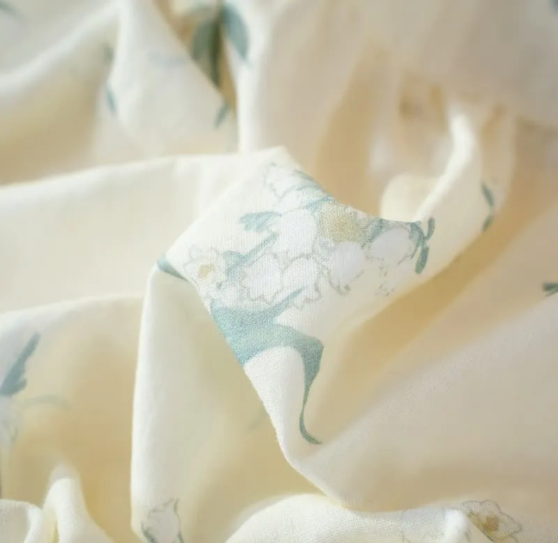 Pyjama-Set aus Baumwollgaze mit Glockenblumenmuster