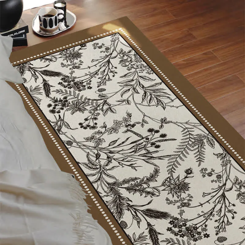 Eleganter Vintage-Fußteppich mit Blumenmuster